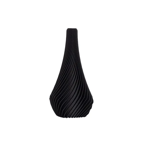 Vase Ailettes Twist Ebène